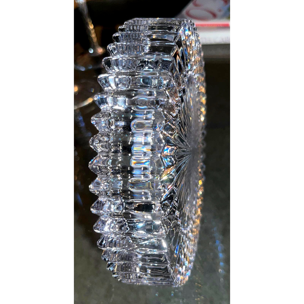 Vintage Mikasa Diamond Fire Crystal Wine Bottle Coaster